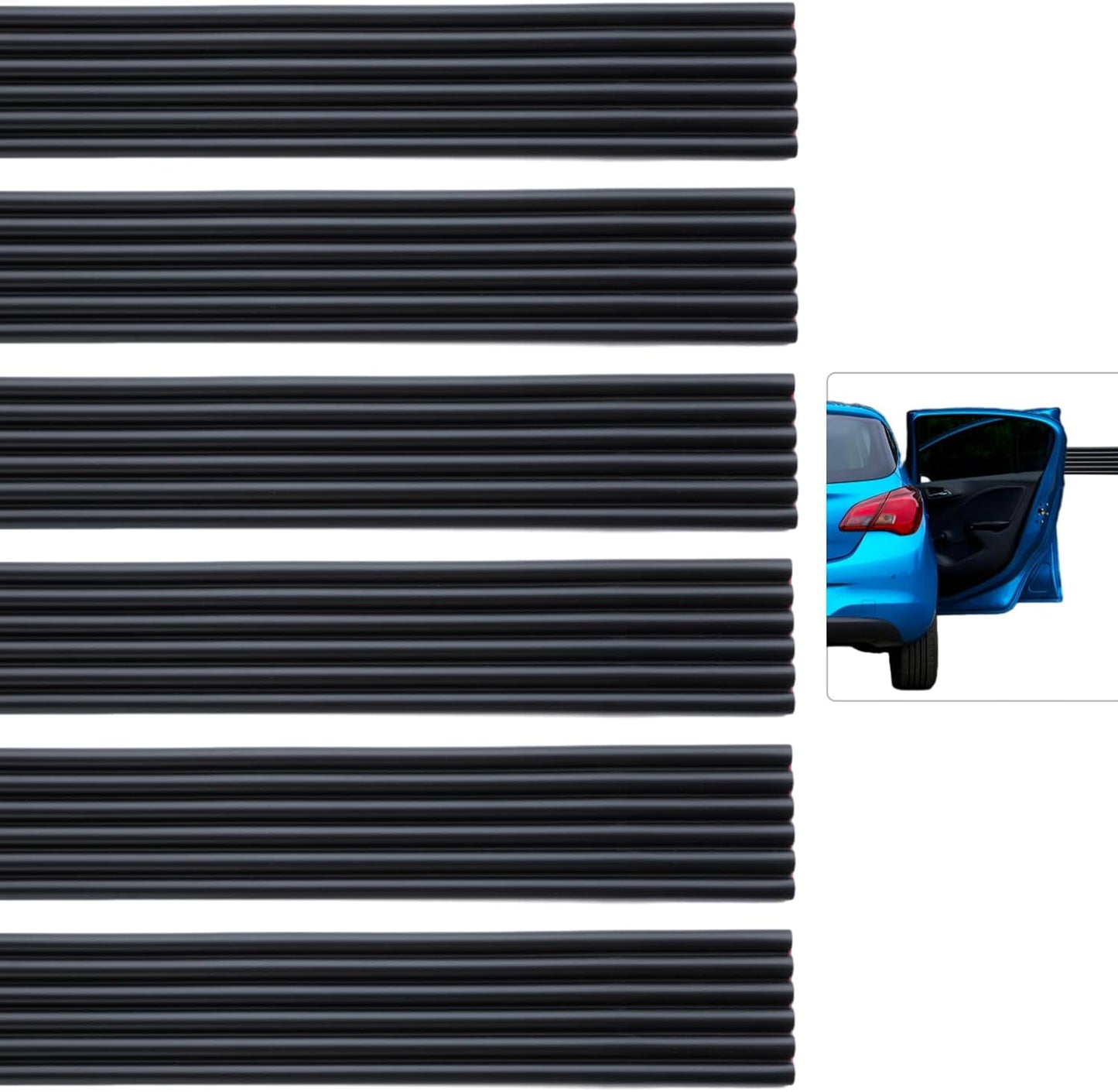 Garage Wall Protector Strip Car Door Protector, Self-Adhesive Rubber Garage Wall Guards for Car SUV Doors, Waterproof Wall Bumper Guards for Cars - 2.75x16 Inches 6 Packs - Black