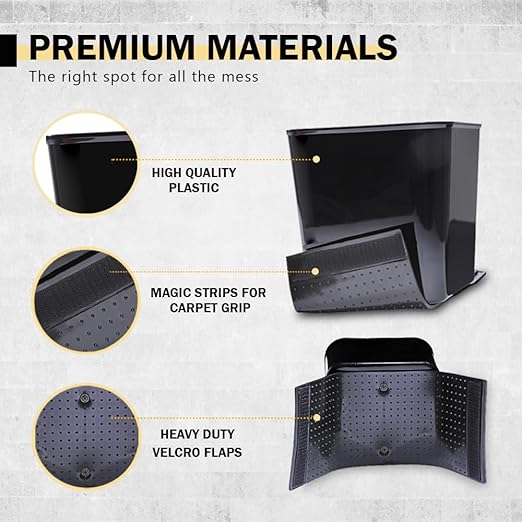 Car Trash Can ??Leakproof 1.4 Gallon Compact Garbage Bin with Stability Flap & Anti-Slip Base | Portable Trash Holder for Cars, Trucks, SUVs, Minivans ??Includes Trash Bags (Black, Large)