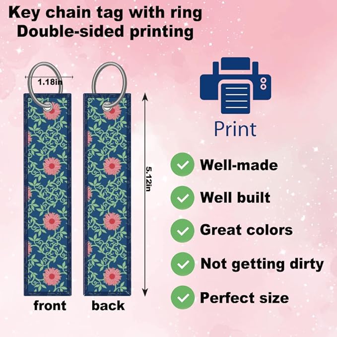 2pcs Pink Daisy Floral Blue License Plate Frame for Women, Daisies Flowers car Decorative tag Frames Girly,Green Leaves License Plate Cover Holder for Vehicle with Double Sided car Keychain tag