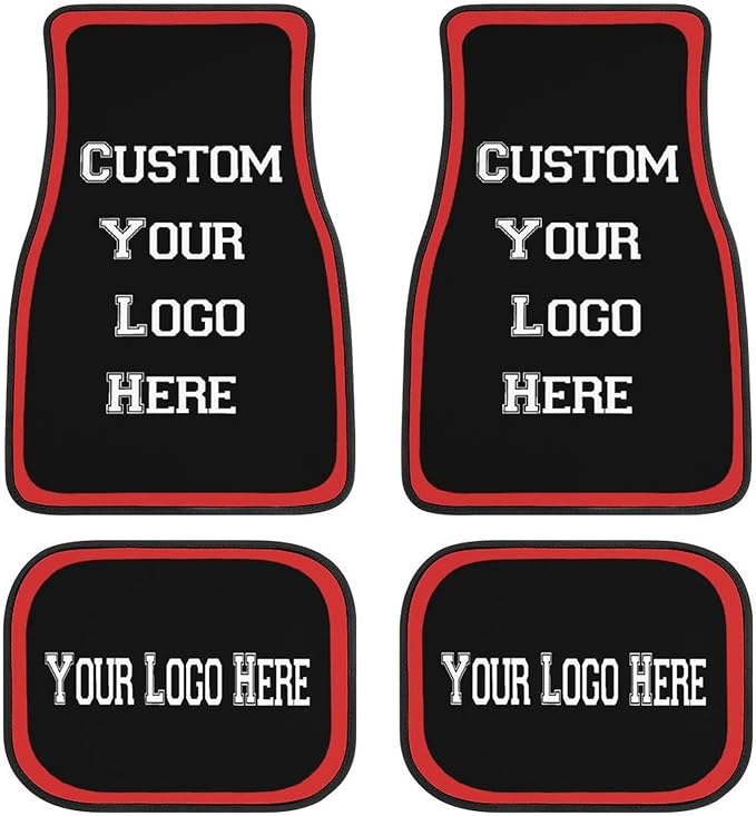 Custom Logo Text Car Floor Mats Personalized 4 Pieces Car Mats Interior Automotive Decorative Fit for SUV Vans Sedans Trucks