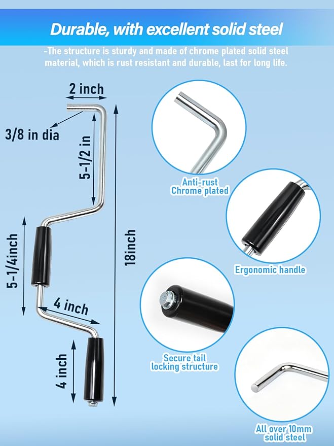 Heavy Duty Winch Strap Winder for Flatbed Trailer, Solid Steel Winding Straps Roll-up Hand Roller, Tie-Downs Winch Straps for Truck Trailer -2pcs