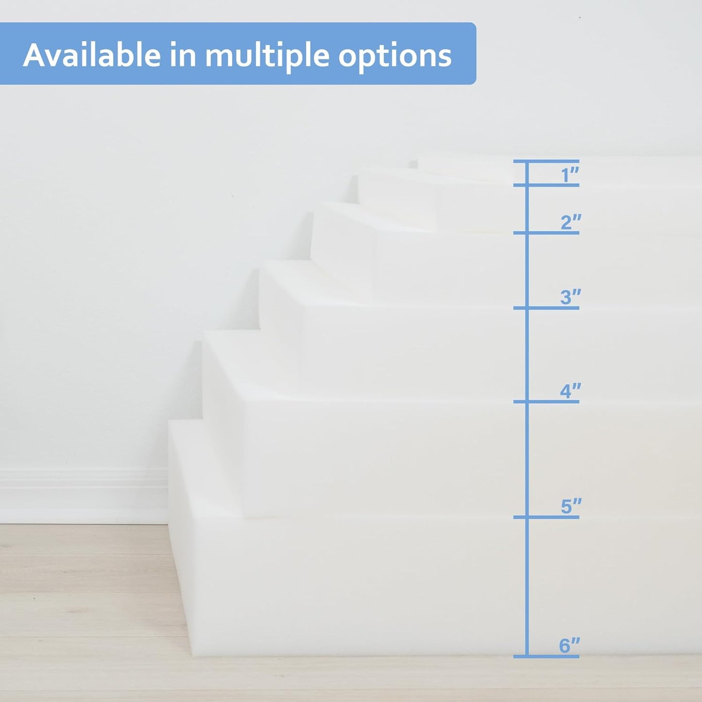 GoTo Foam 5" Height x 24" Width x 72" Length 36ILD (Semi-Firm) Upholstery Cushion Made in USA