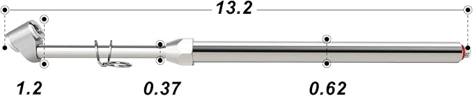 MEANLIN MEASURE 5Pcs Silver Double Straight Type Tire Pressure Gauge，Dual Head Air Pressure Gauge，Pressure Range 10-160 Psi(Suitable for Trucks, etc.