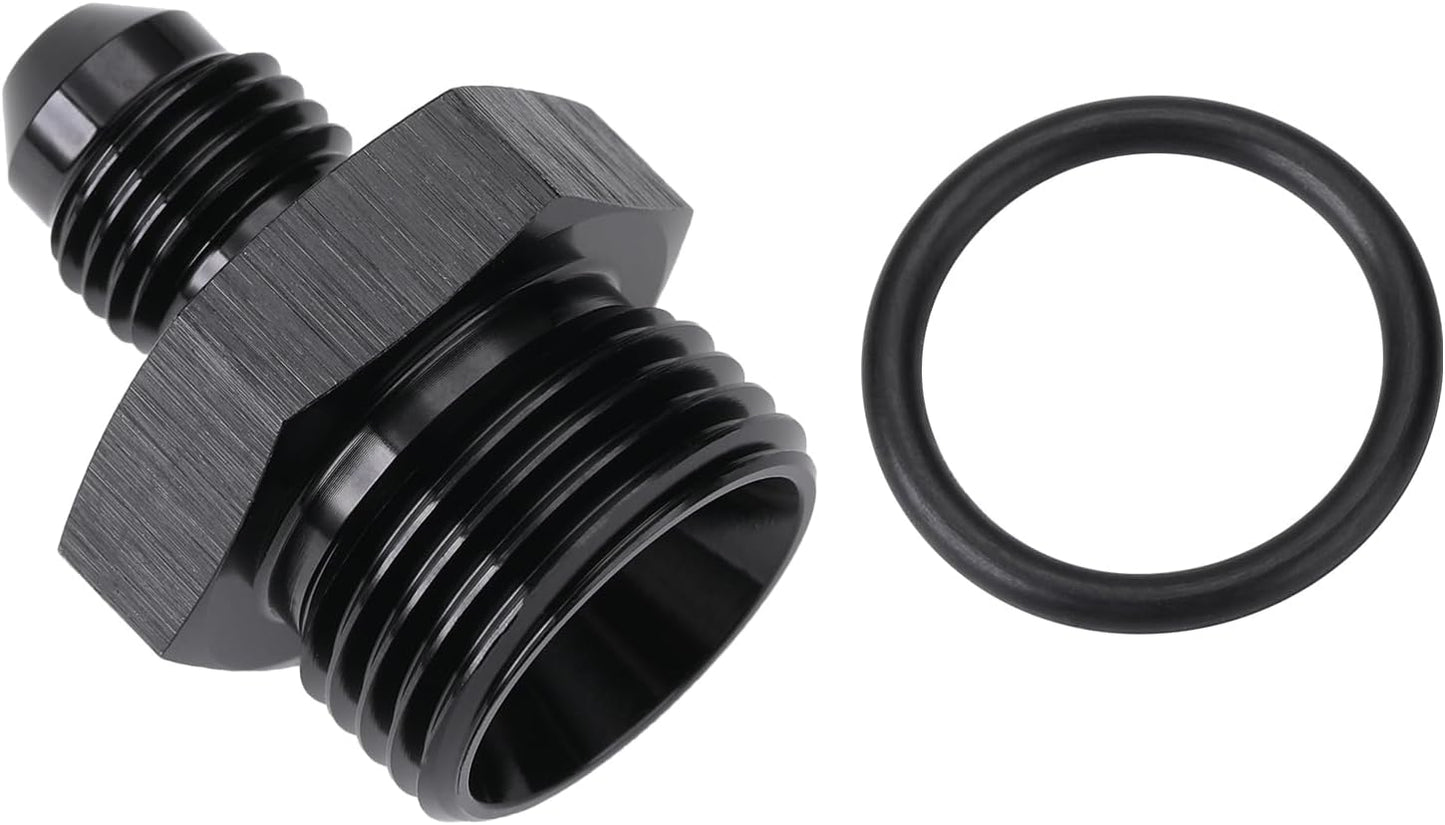 4AN Male Flare to 8AN ORB O-ring Boss Fuel Pump Rail Adapter Fitting Aluminum Black