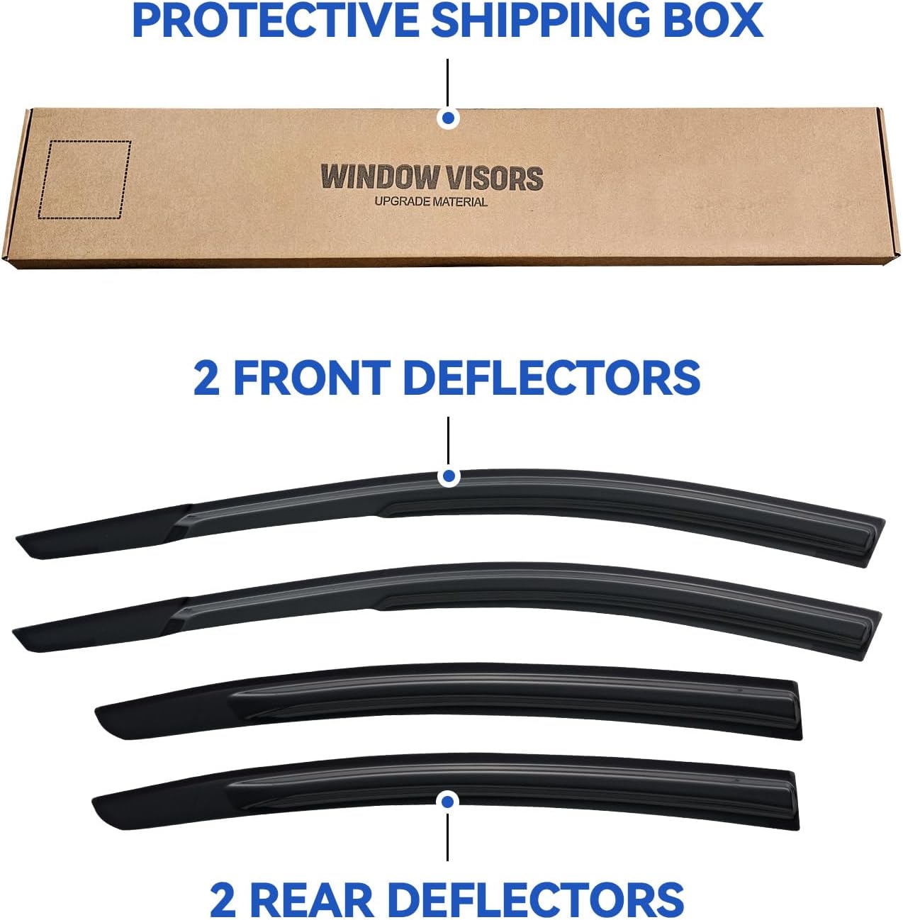 Window Visors Rain Guards Shield for 2017-2020 Hyundai Elantra, Out-Channel Window Vent Wind Deflectors Visors Shades for 17-20 Elantra SE SEL Value ECO Limited Sport