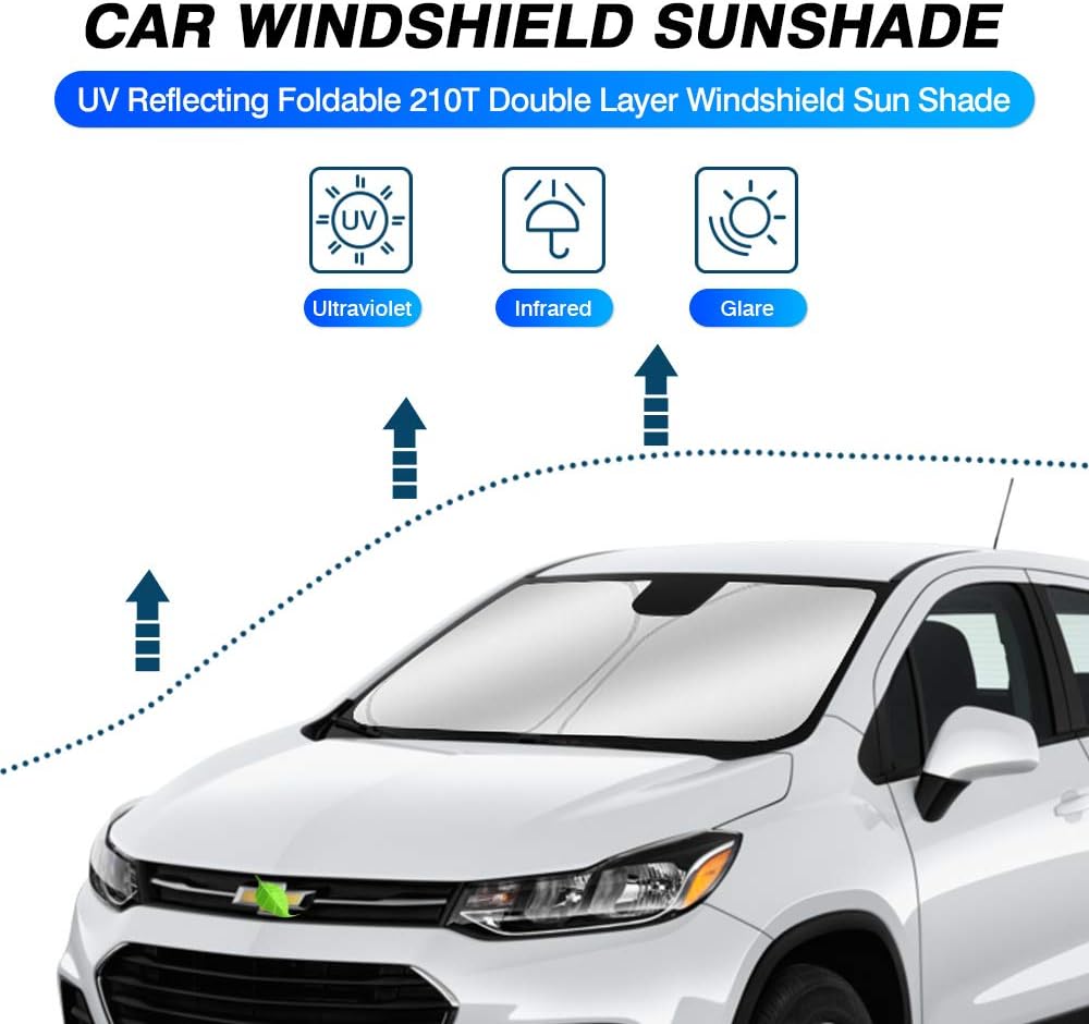 KUST Windshield Sun Shade for 2013-2023 Chevrolet/Chevy Trax Accessories Sunshade Window Sun Visor Protector Foldable Blocks UV Rays Keep Your Car Cooler