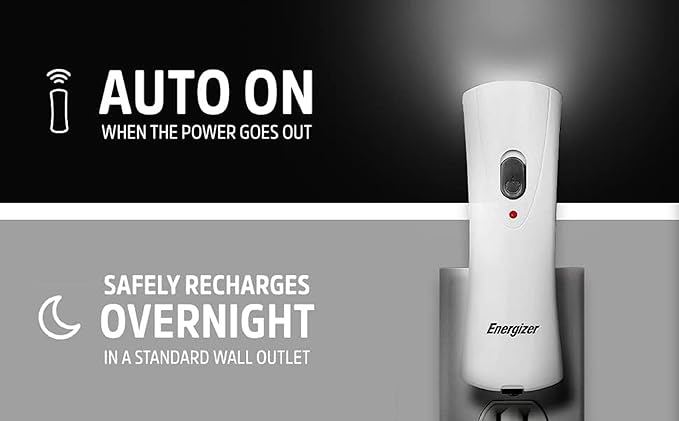 Energizer Weatheready Rechargeable LED Flashlight, Emergency Flashlight for Hurricane Supplies and Survival Kits, Flash Light with Convenient Plug-in Design, Pack of 1