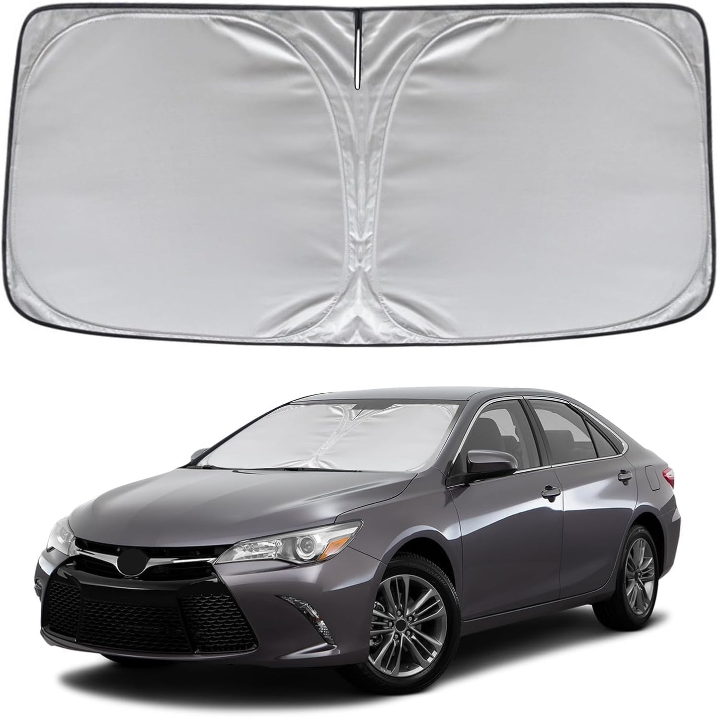 KAYZT Windshield Sun Shade for Toyota Camry 2012-2017 LE XLE Hybrid SE XSE Sedan Foldable Sunshade Front Window Custom Fit Accessories