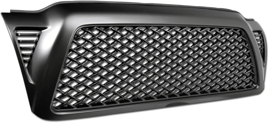 Matte Black Dragon Mesh Front Hood Bumper Grill Grille Gurad Guard ABS Compatible With 05-11 Toyota Tacoma