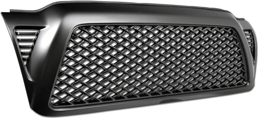 Matte Black Dragon Mesh Front Hood Bumper Grill Grille Gurad Guard ABS Compatible With 05-11 Toyota Tacoma