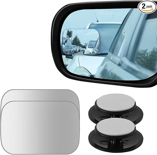 2 pcs Blind Spot Mirrors, HD Glass Convex 360° Wide Angle Side Rear View Mirror with ABS Housing for Cars SUV and Trucks