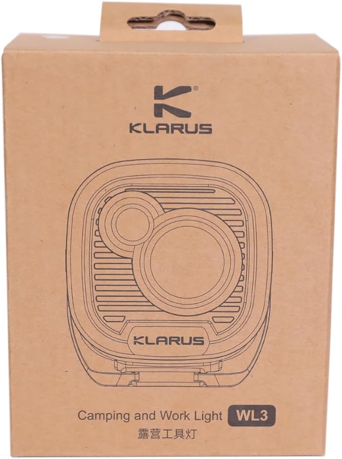klarus WL3 Camping Light Magnetic Work Light, 1500 High Lumens, 13500mAh High Capacity, 6 Light Modes, Rechargeable Portable LED Lights for Work, DIY, Emergency Power Outage, Car Repair & Camping