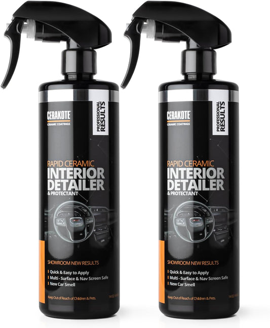 CERAKOTE Rapid Ceramic Interior Detailer and Protectant (28 fl oz.) – Quick and Easy – Multi-Surface Safe – Interior Car Cleaner Spray – Dry to the Touch – Clean and Protect Your Car, Truck, or SUV