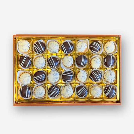 Zaitoune Mixed Chocolate & Nescafe Royal Petit Fours – 12 oz | Assorted Luxury Chocolate Covered Cookie Selection | Authentic Arabic Cookies in a Beautiful Gift Box | Great Sharing Present