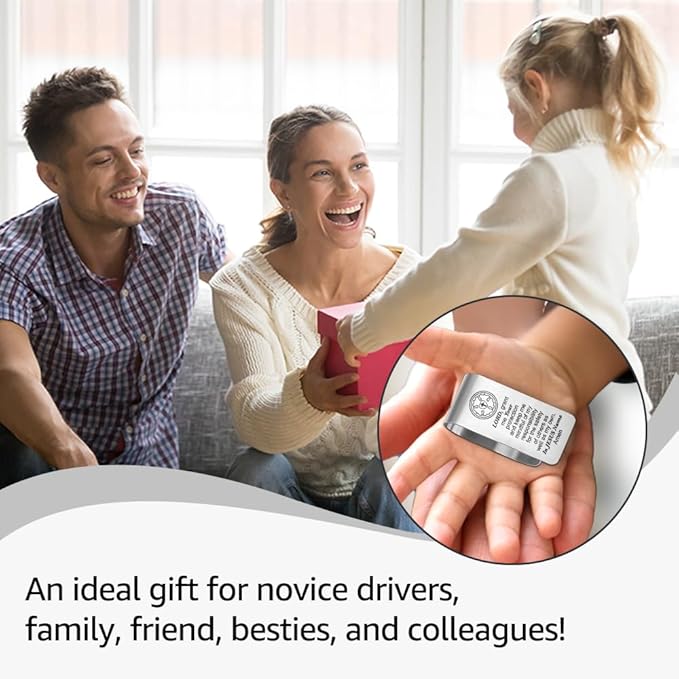 Lord, Grant Me Your Protection and Keep Me Mindful Engraved Stainless Steel Car Visor Clip, Travels Visor Car Accessories for Women Men, Safe Driving Religious Gifts for Family Friend Driver