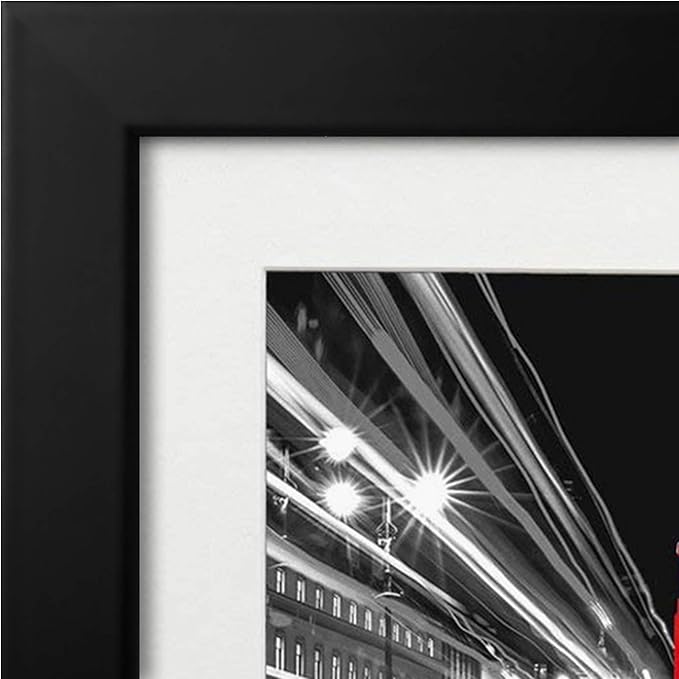 Americanflat 11x14 Picture Frame with Shatter-Resistant Glass - Set of 4 - Use as 8x10 Frame with Mat or Display 11x14 Photo Without Mat - Signature Collection - Picture Frames for Wall - Black