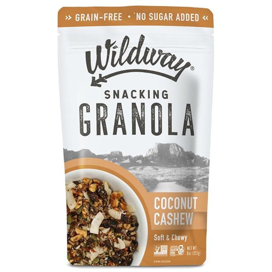 Wildway Keto Granola | Coconut Cashew | Grain-Free, Certified Gluten-Free Cereal | Vegan, Low Carb | No Sugar Added | Paleo-Friendly | Non-GMO Fruit & Nut Clusters | Nutrient-Rich Snack, 8 oz