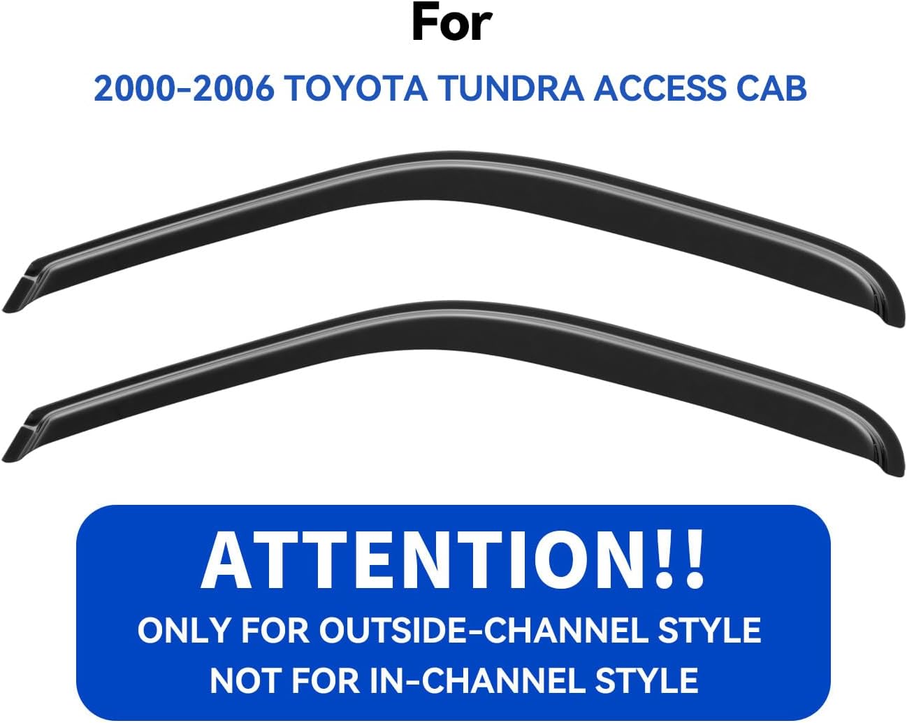 Window Visors Rain Guards for 2000-2006 Toyota Tundra Access Cab, Out-Channel Window Vent Wind Deflectors Visors Shades for 00-06 Tundra Regular Cab, for 2 Front Doors