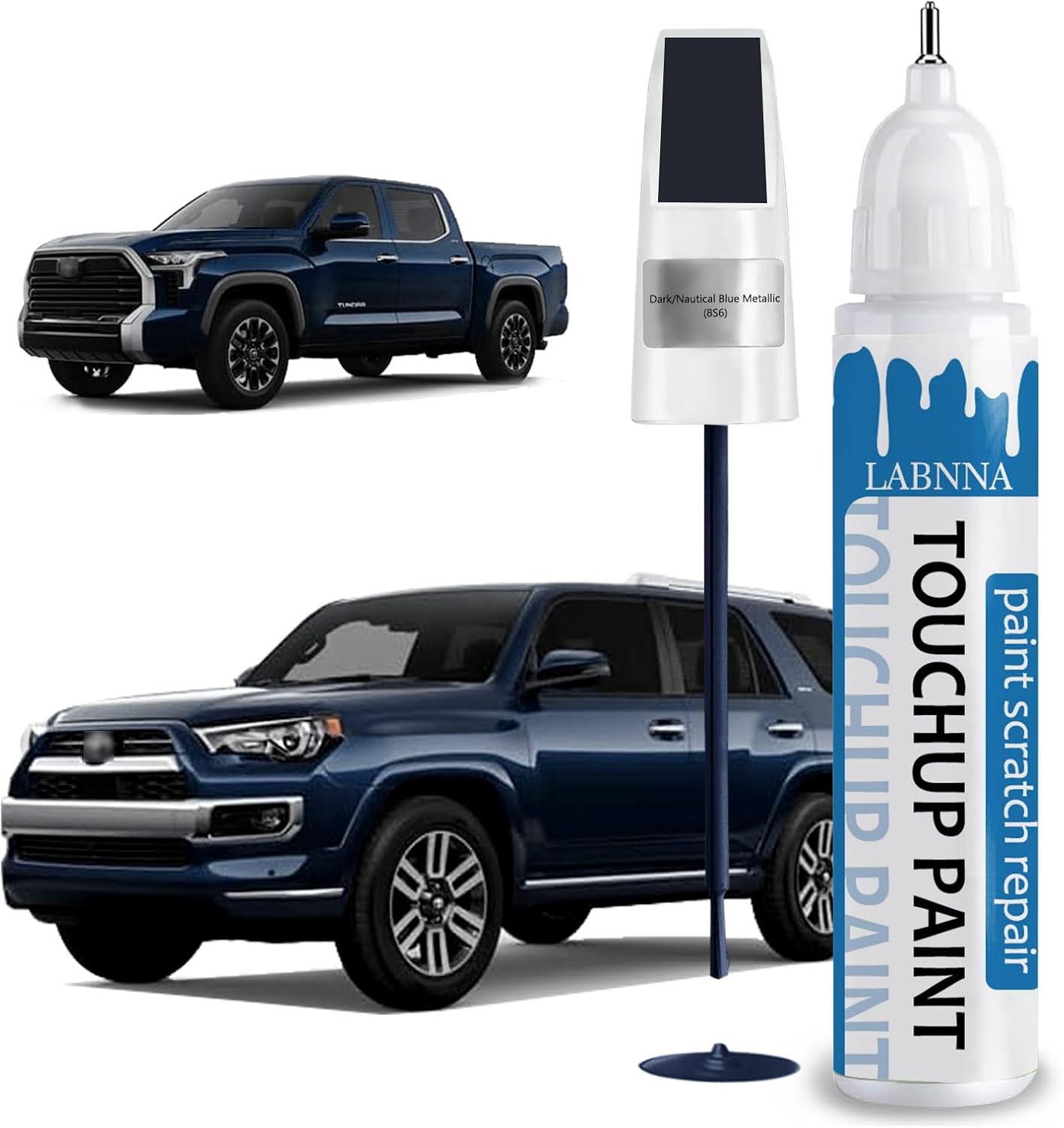 Dark/Nautical Blue Metallic(8S6) Touch Up Paint for Toyota-Exact Match 2 in 1 touchup Paint Pen for Chips and Nicks Repair Car Paint Scratch Repair Kit