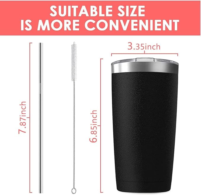 16 pack 20 oz Stainless Steel Insulated Tumbler with Straw and Lid, Double Wall Travel Coffee Mug Vacuum Insulated Bulk Tumbler, Suitable for Vehicle Cup Holders （Assorted Colors）
