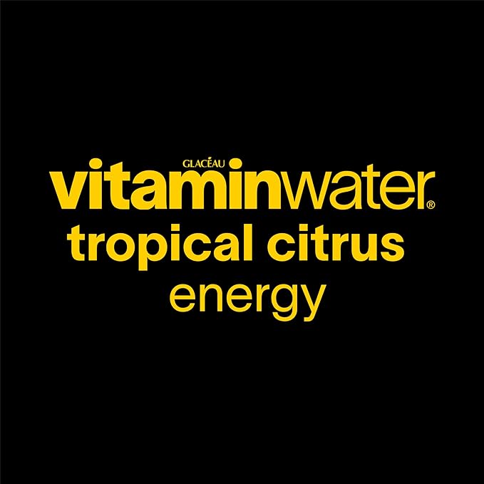 vitaminwater Energy Tropical Citrus Nutrient Enhanced Flavored Water Beverage, 20 fl oz Bottles, 12 Pack