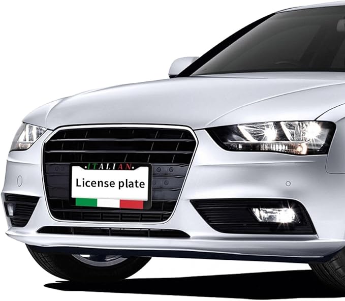 Italian Flag License Plate Frame Personalized Italy Flag License Plate Cover Aluminum Metal Novelty Car Tag Holder 2 Hole with Screws US Vehicle Standard 12 x 6 Inches Decorative for Men Women 1 Pcs