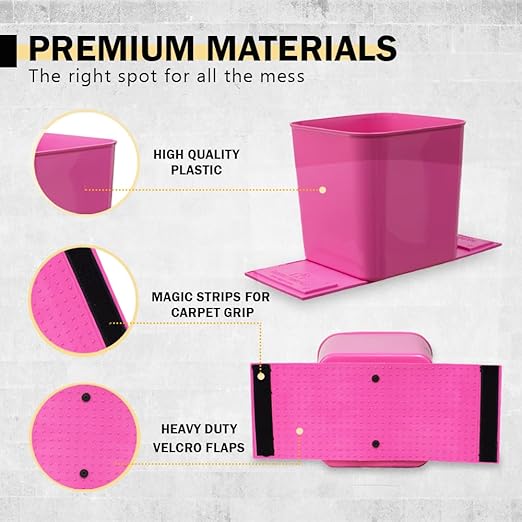 Car Trash Can for Vehicles Leakproof Compact Garbage Bin w/ Stability Flap, Anti-Slip Base, Portable Trash Holder for Cars, Trucks, SUVs, Minivans Compact, Easy to Clean Auto Container Organizer Pink