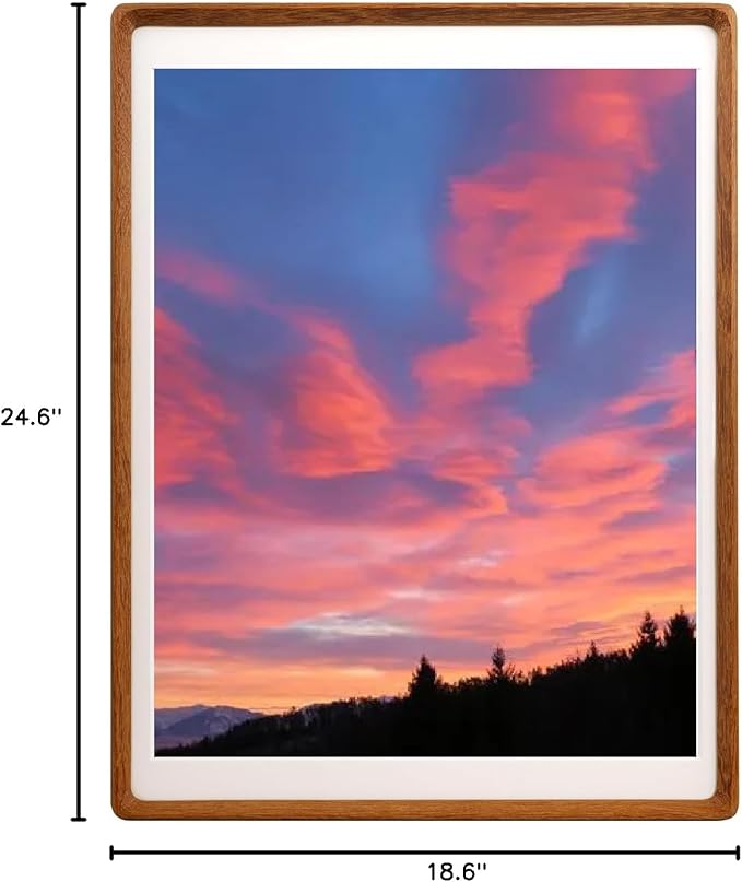 Natural Wood Photo Frames Inspired Tabletop Picture Frame with Mat, Vertical or Horizontal Display (Teak, 18x24 matted to 16x20)
