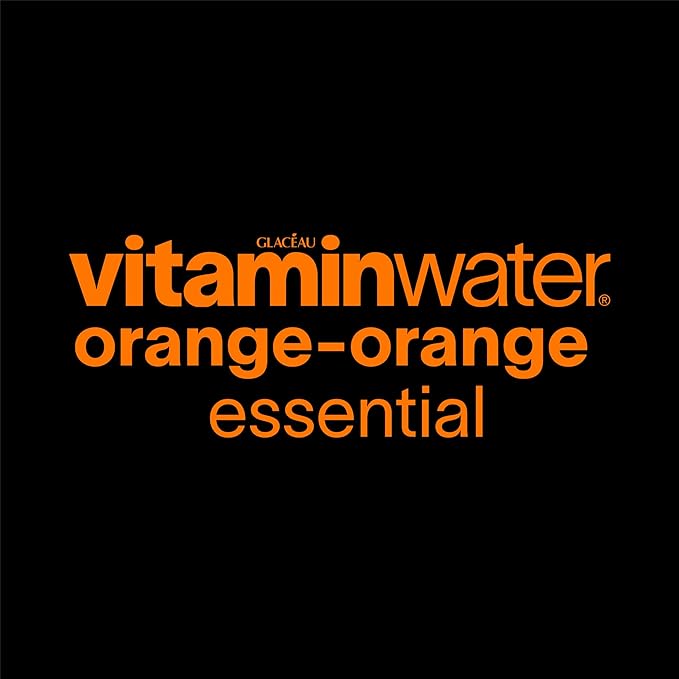 vitaminwater Essential Orange-Orange, Flavored Water Beverage, 20 fl oz Bottles, 12 Pack