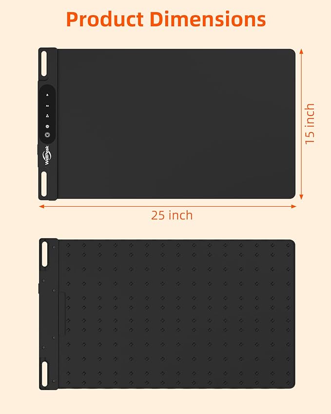 Electric Warming Mat for Food - Full Surface Fast Heating Silicone Tray with 3-Level Temperature, Auto-Off, Raised Feet for Table Protection, Versatile Warmer for Gatherings, Parties, Buffets, Black