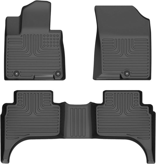 Wayhigh-All Weather Floor Mats Fit for Hyundai Santa Cruz 2022-2024 2025 Custom Fit TPE Heavy Duty Car Mats Santa Cruz Accessories-Black