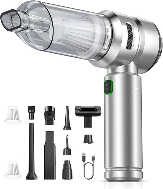 Car Vacuum Portable Mini Handheld Vacuum Cleaner for Home,Car,Dining Table(Frost Silver)