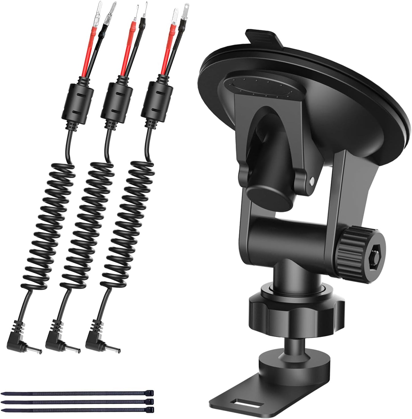 Radar Detector Mount Kit – Super Strong Suction Cup Windshield Holder + Magnetic Ring Power Cord with Inline Fuse, Rearview Mirror Plug & Elastic Cable – Easy Install, No-Slip(for Cobra Radar)