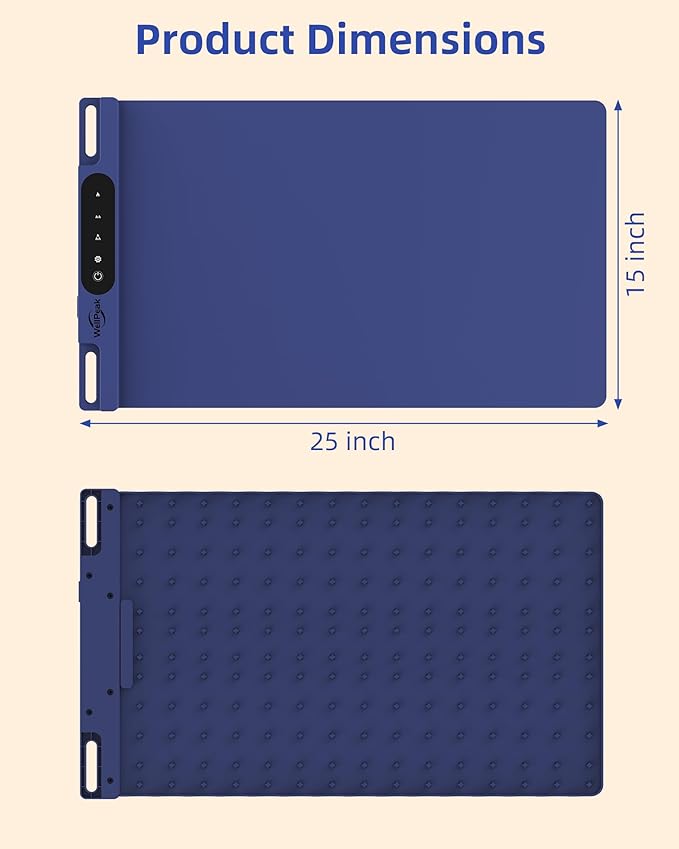 Electric Warming Mat for Food - Full Surface Fast Heating Silicone Tray with 3-Level Temperature, Auto-Off, Raised Feet for Table Protection, Versatile Warmer for Gatherings, Party, Home Buffet, Blue