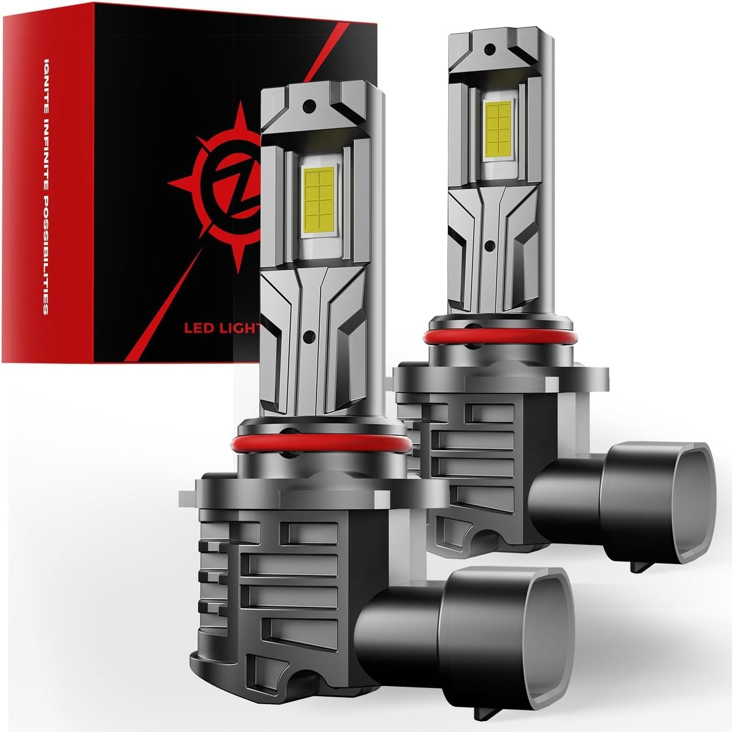 [2025 Upgrade] 9005 Led Bulbs, [latest & Brightest] 40000lm 800% Brightness Fog Lights Bulbs Real 1:1 Mini Size Design, Plug and Play Non-Polarity, 6000k Cool White，Pack of 2