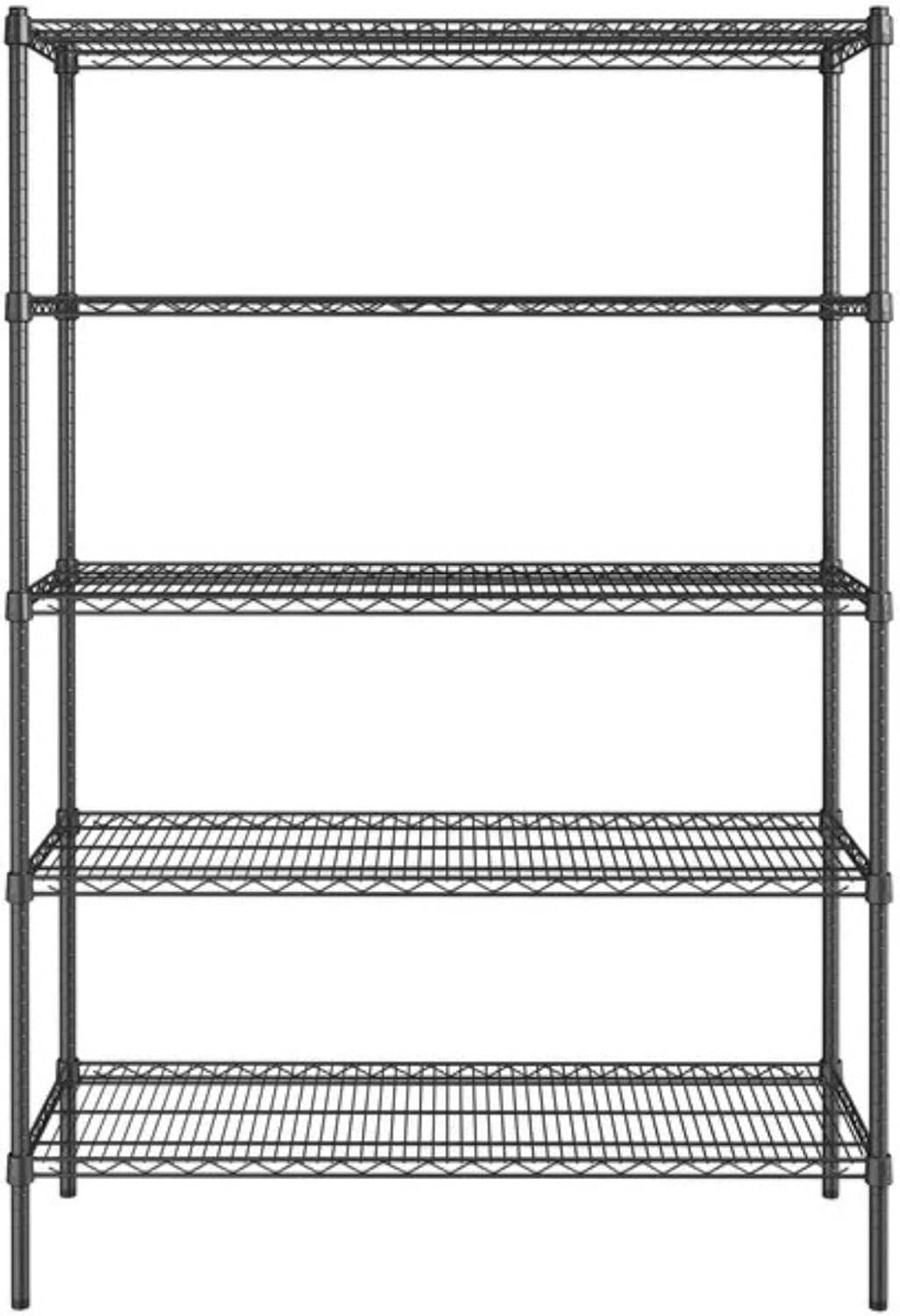 Black 5-Tier Metal Adjustable Freestanding Garage Storage Wire Shelving Unit (36 in. W x 72 in. H x 14in. D)
