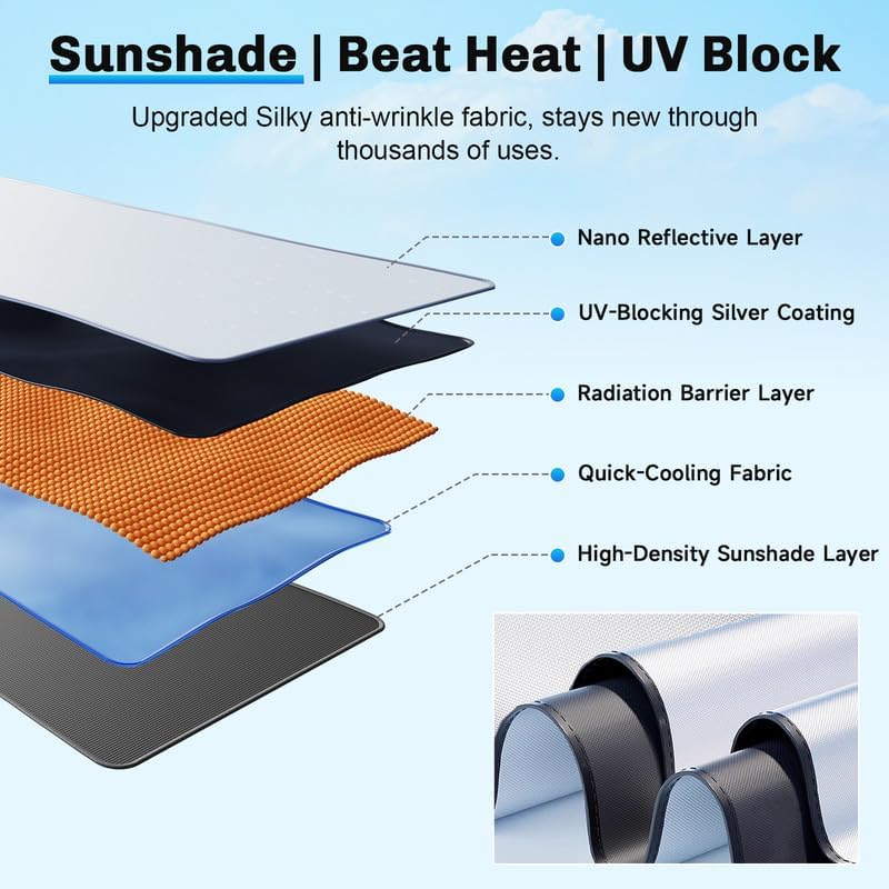 SXCY for 2025 Buick Enclave Windshield Umbrella Sunshade [Easier Foldable] for 2025 Buick Enclave Accessories 2025 Enclave Sunshade Umbrella 2025 Enclave Windshield Umbrella Sun Shade