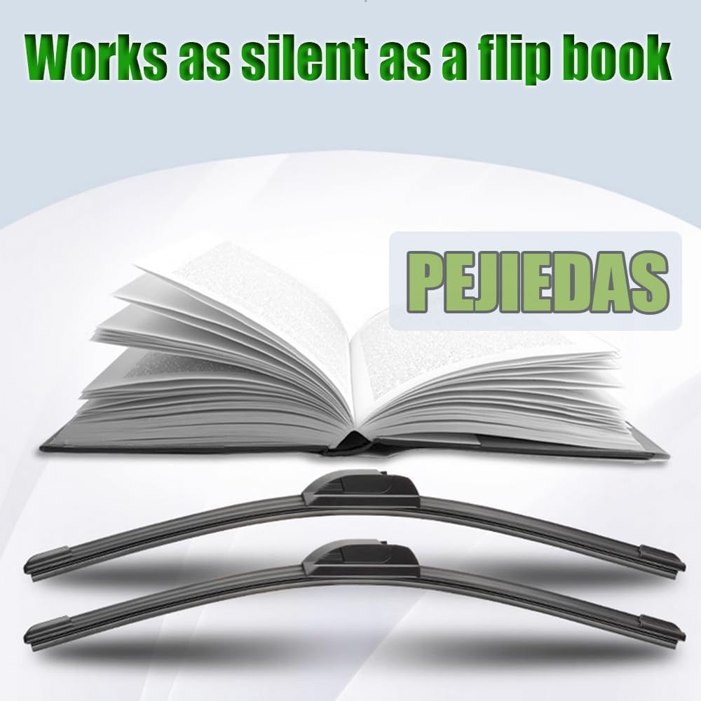 OEM Quality Front Wiper Blades, Replacement for Jeep Grand Cherokee 2018-2011/Honda Pilot 2015-2009/Toyota Tacoma 2016-2005,OE Original Style (22 Inch + 21 Inch Front Wiper Blades)