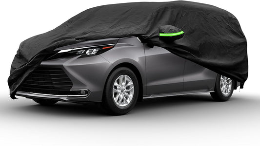 Proadsy 2025 Upgrade Car Cover for Toyota Sienna 2020-2024 2025, Waterproof All Weather for Automobiles, Windproof Snowproof Rain Hail Sun UV Protection Full Outdoor Indoor Exterior Car Covers, Black
