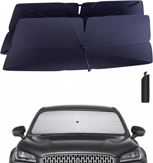 Windshield Sun Shade Umbrella for 2020-2025 Lincoln Corsair Accessories: Custom Fit 240T Silver, Double Thickened, Foldable Sunshade Window Sun Visor, Ultimate 99% UV Blocking for Standard, Touring