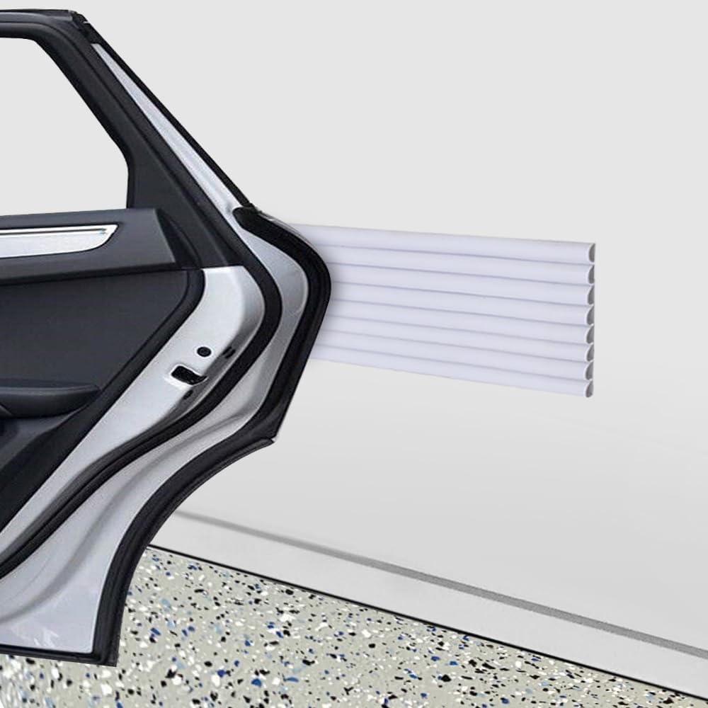 Rubber Bond Garage Wall Protectors - 4in x 12ft Strong Self-Adhesive Rubber Bumper Protectors for Garage Walls - Waterproof and Anti-Scratch Garage Wall Protector for Car Doors (White)