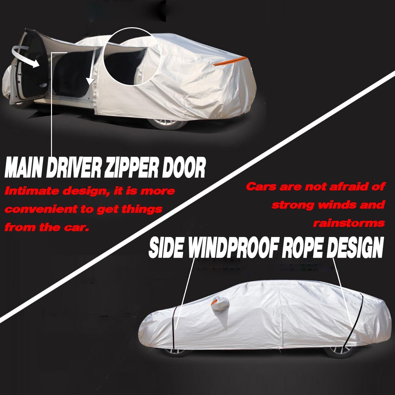 TUCAREST 6 Layers Full Car Cover for Pickup/Truck - Waterproof, Insulated, Anti-UV, Snow-Proof, Anti-Wind, All-Weather, Thickened Protection, up to 237 in