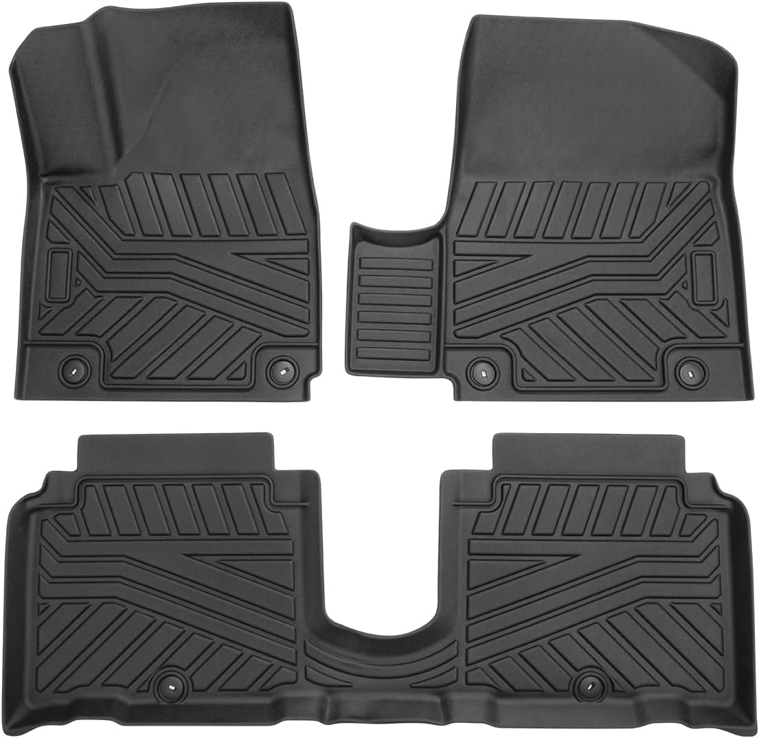 Powerty Floor Mats for 2022-2025 Hyundai Ioniq 5 Limited Only (with Sliding Console) Accessories Liner Set TPE 3D Car Mats All-Weather Custom Fit Floor Liners