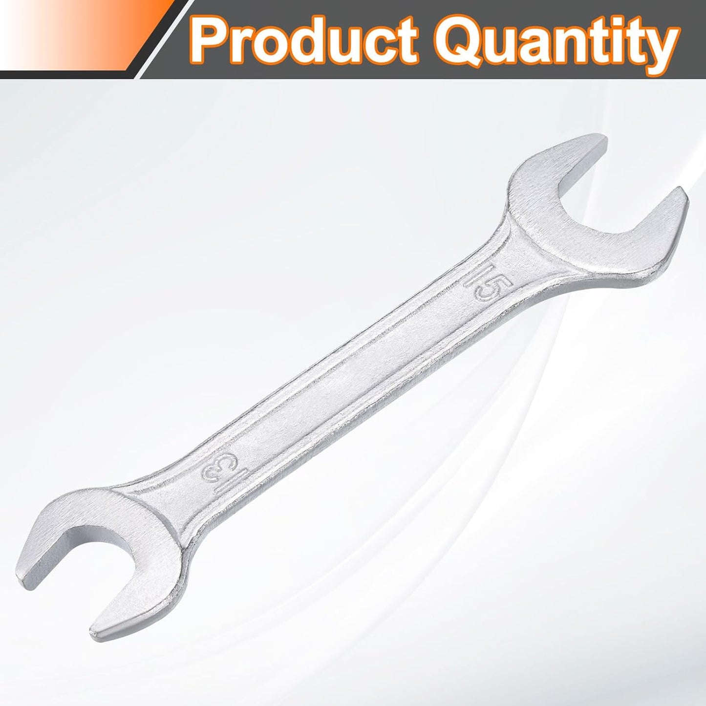 HARFINGTON Double Open End Wrench 13mm x 15mm Metric 15 Degree Offset Angle Small Flat Head Wrench Galvanizing Open Ended Spanner for Automotive Repair Furniture Assembly