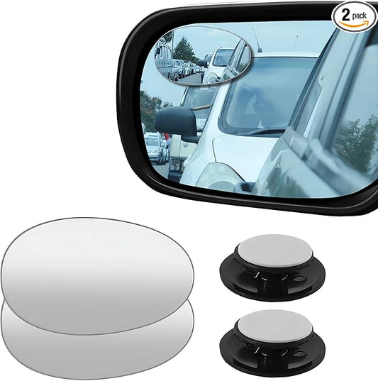 2 pcs Blind Spot Mirrors, HD Glass Convex 360° Wide Angle Side Rear View Mirror with ABS Housing for Cars SUV and Trucks