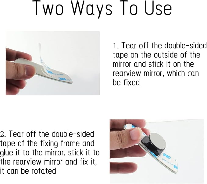2 pcs Blind Spot Mirrors, HD Glass Convex 360° Wide Angle Side Rear View Mirror with ABS Housing for Cars SUV and Trucks
