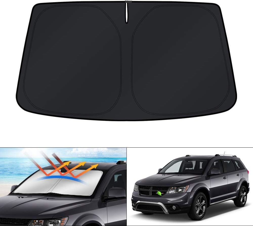KUST Windshield Sun Shade for Dodge Journey 2009-2020 Sunshade Window Sun Visor Protector Foldable Blocks UV Rays Keep Your Car Cooler