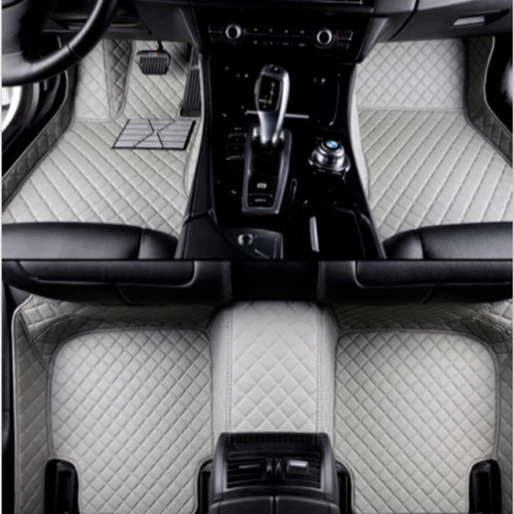 Custom All-Weather Protection Luxury Leather Floor Mats for Cars SUVs Trucks According Anti-Slip Leather Floor mats ﻿ (11,Gray)