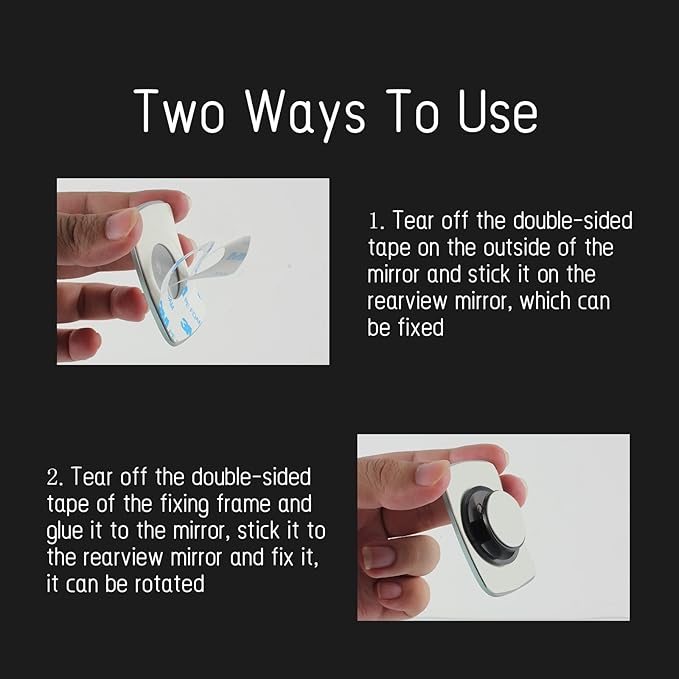 2 pcs Blind Spot Mirrors, HD Glass Convex 360° Wide Angle Side Rear View Mirror with ABS Housing for Cars SUV and Trucks