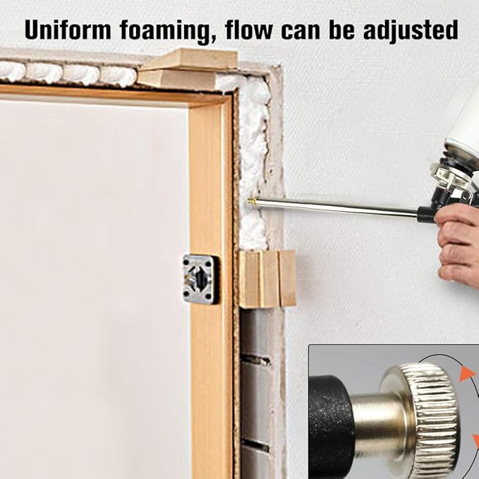 Foam Gun, Picowe Foaming Gun Pu Expanding Caulking Gun Metal Body Pro Heavy Duty PU Spray Foam Gun Grade Expanding Spray Application Applicator